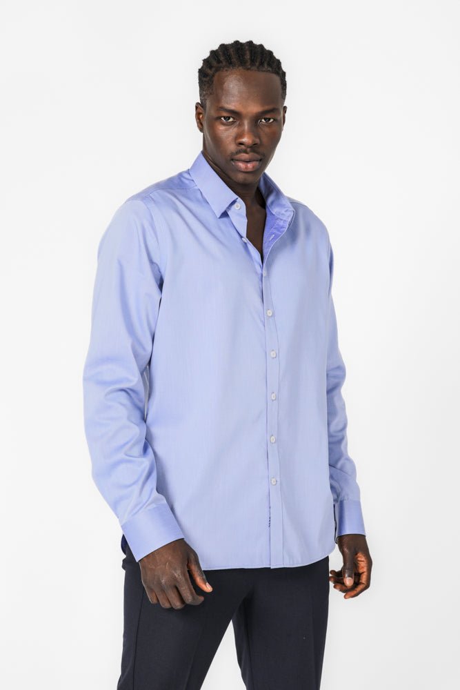 KENNETH COLE - מכופתרת אל קמט בצבע תכלת - MASHBIR//365