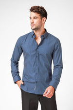 KENNETH COLE - מכופתרת צבע NAVY עם נקודות בצבע לבן - MASHBIR//365