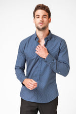 KENNETH COLE - מכופתרת צבע NAVY עם נקודות בצבע לבן - MASHBIR//365