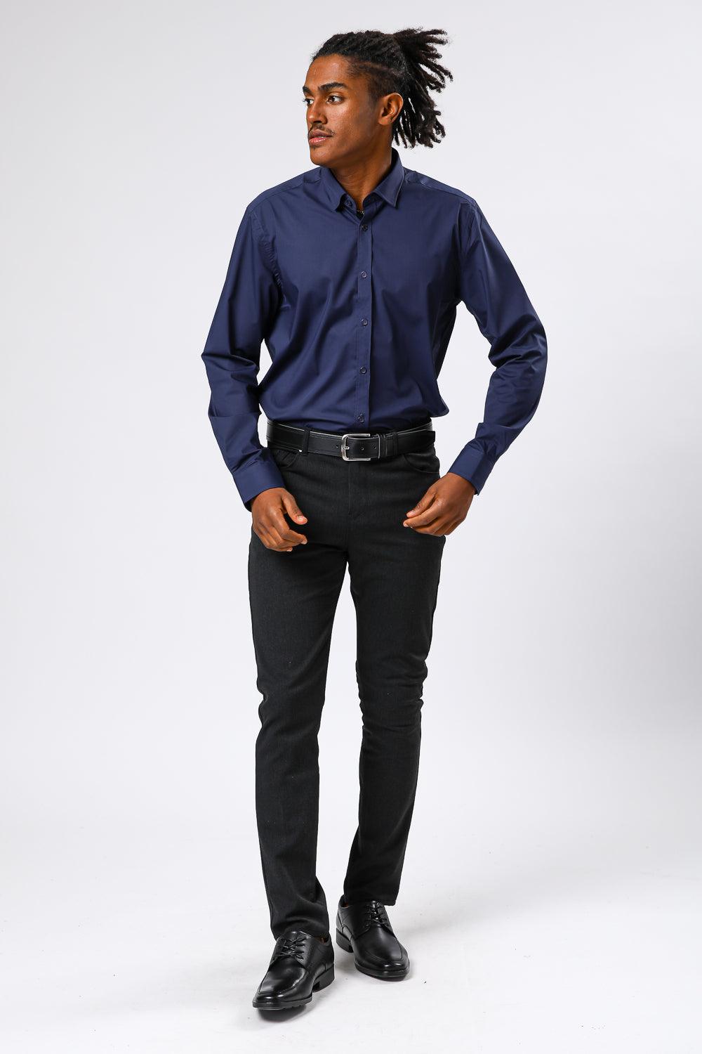 KENNETH COLE - מכופתרת BAMBOO צבע נייבי - MASHBIR//365