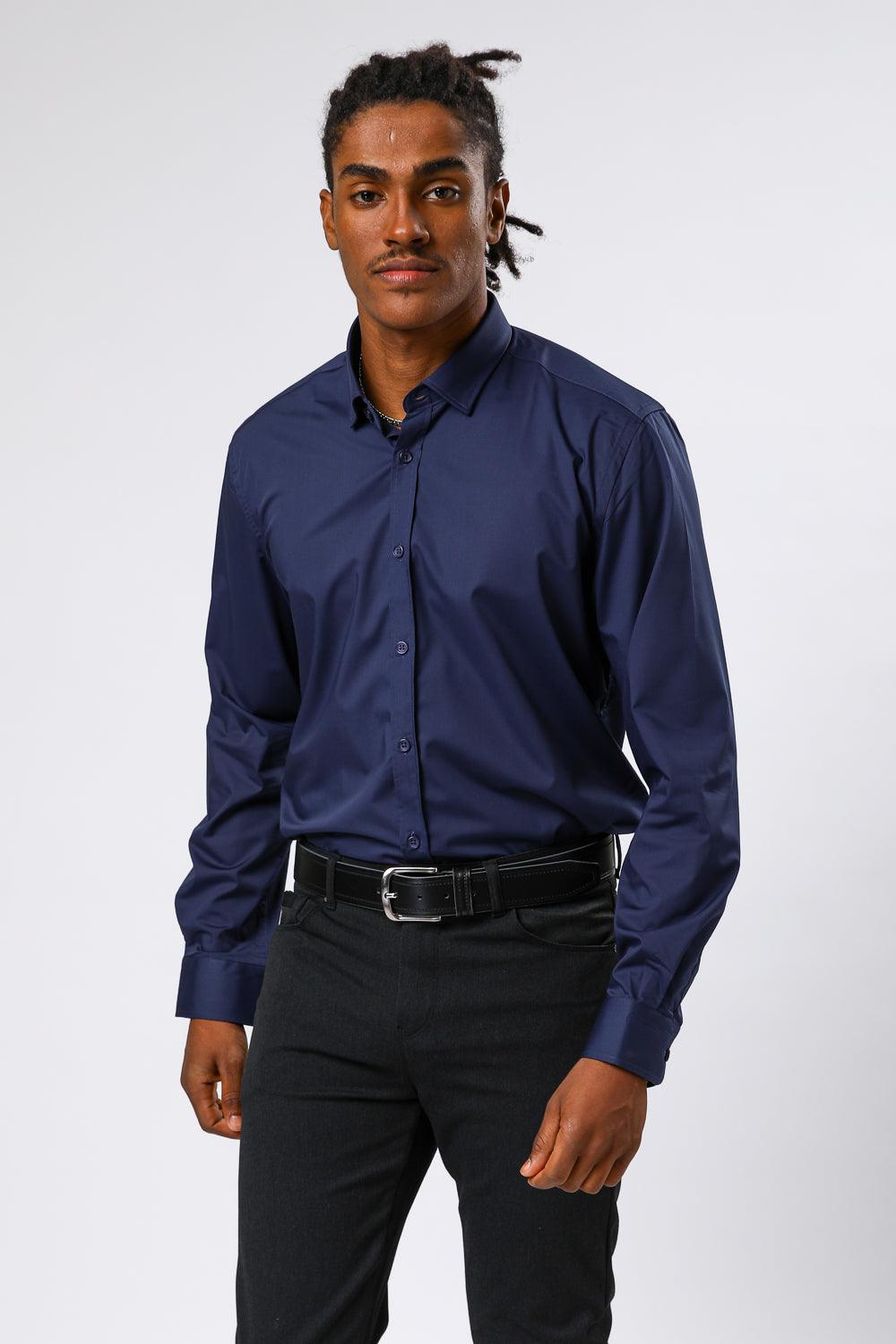 KENNETH COLE - מכופתרת BAMBOO צבע נייבי - MASHBIR//365