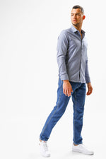 KENNETH COLE - מכופתרת BAMBOO PRINT אפור תכלת - MASHBIR//365