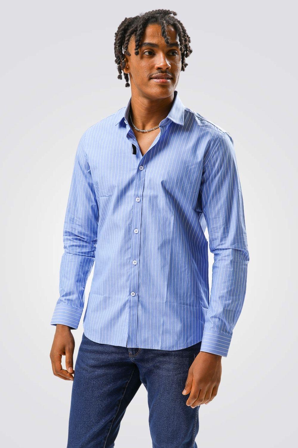 KENNETH COLE - מכופתרת BAMBOO PRINT LIGHT BLUE - MASHBIR//365