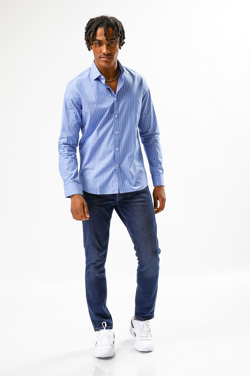 KENNETH COLE - מכופתרת BAMBOO PRINT LIGHT BLUE - MASHBIR//365