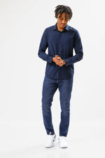 KENNETH COLE - מכופתרת BAMBOO PRINT נייבי - MASHBIR//365