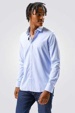 KENNETH COLE - מכופתרת BAMBOO PRINT תכלת בהיר - MASHBIR//365