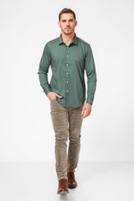 KENNETH COLE - מכופתרת בצבע ירוק עם לוגו - MASHBIR//365