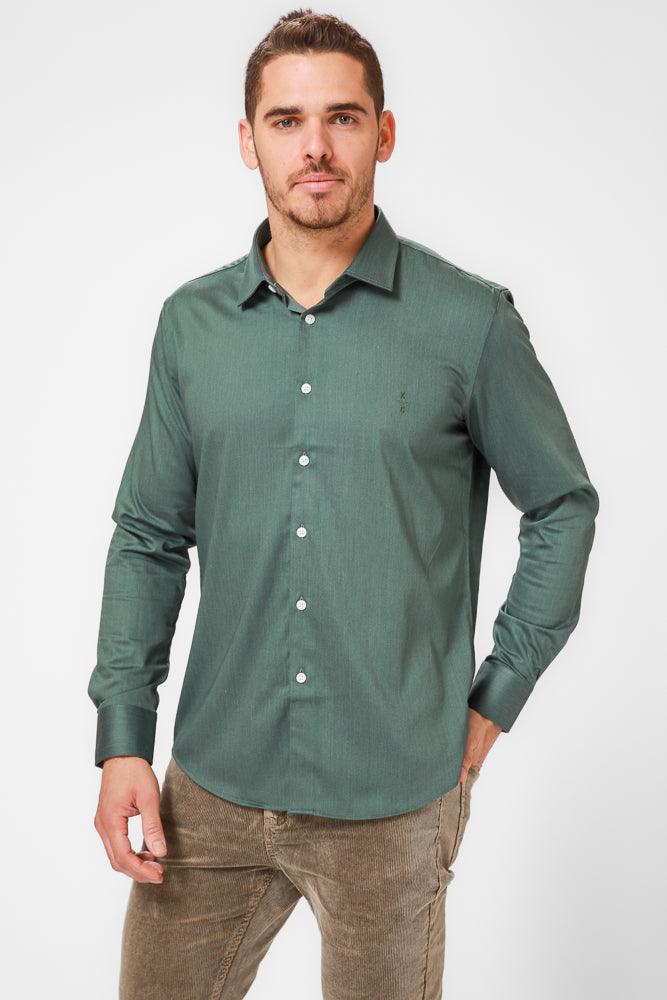 KENNETH COLE - מכופתרת בצבע ירוק עם לוגו - MASHBIR//365