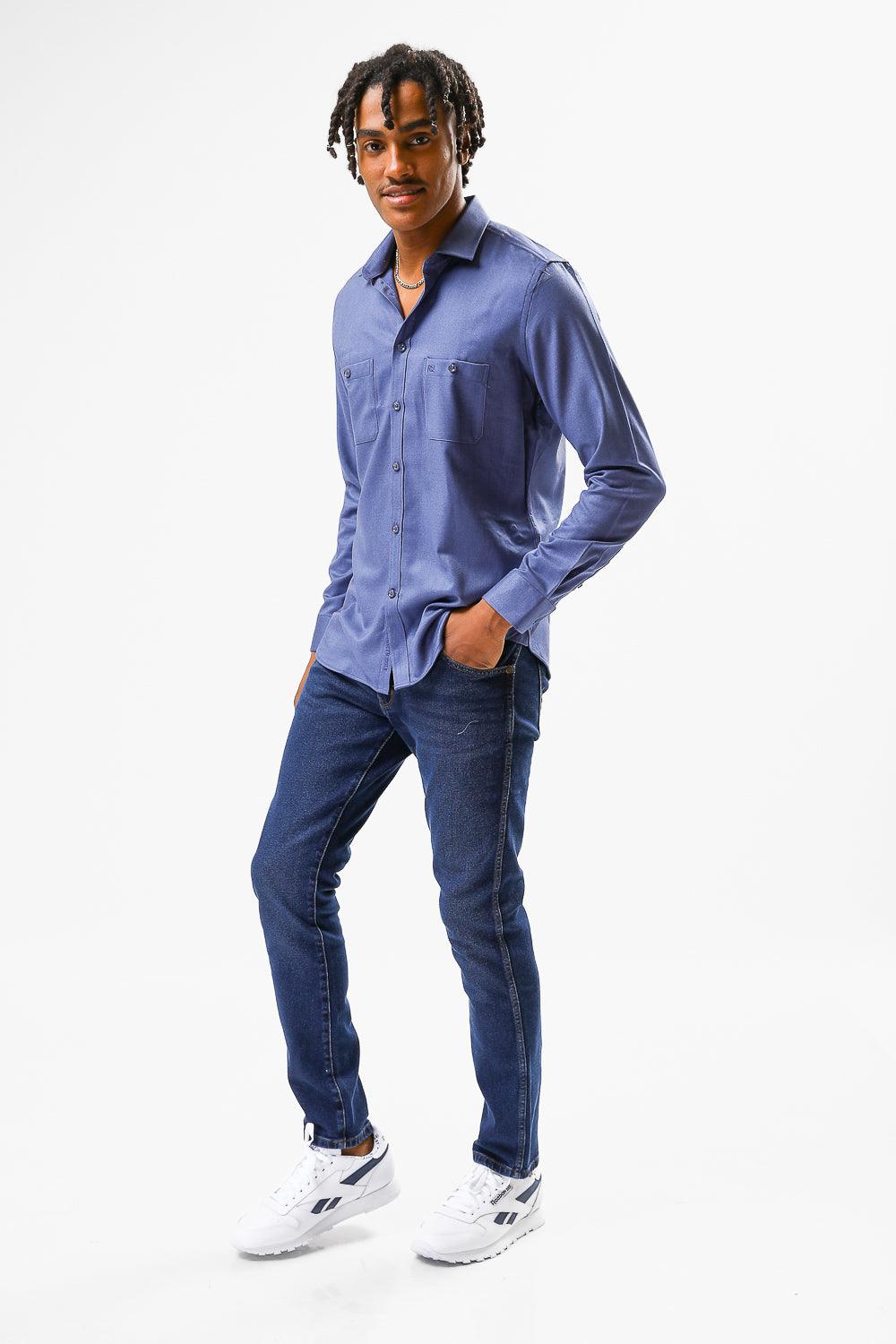 KENNETH COLE - מכופתרת BRUSHED JEANS - MASHBIR//365