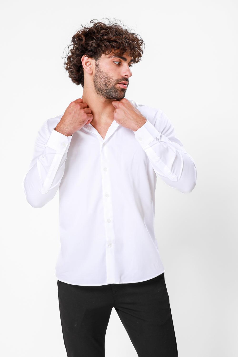 KENNETH COLE - מכופתרת COTTON SATIN צבע לבן - MASHBIR//365