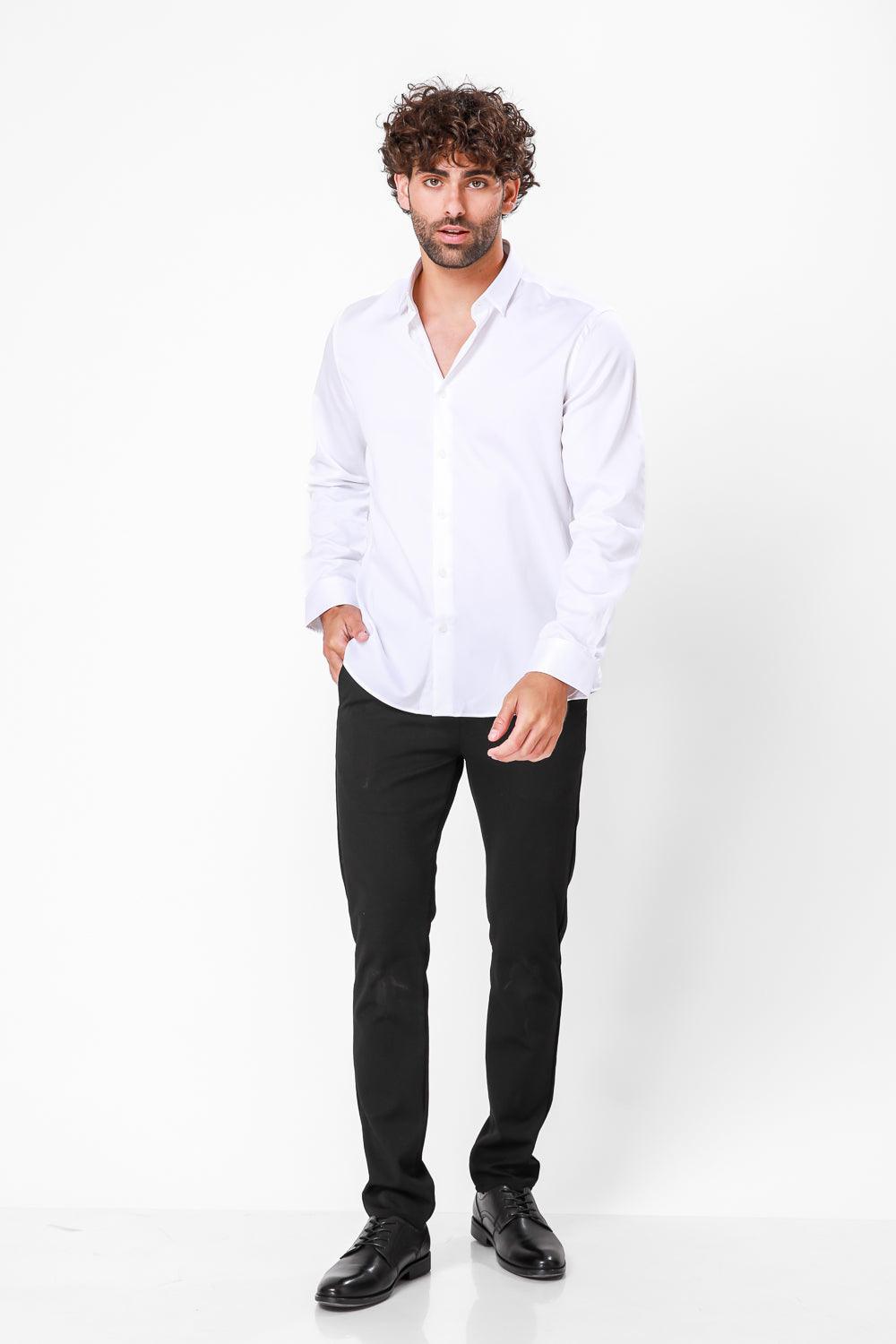 KENNETH COLE - מכופתרת COTTON SATIN צבע לבן - MASHBIR//365