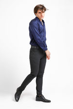 KENNETH COLE - מכופתרת COTTON SATIN כחול - MASHBIR//365