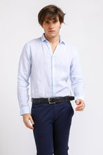 KENNETH COLE - מכופתרת פשתן PURE LINEN תכלת - MASHBIR//365