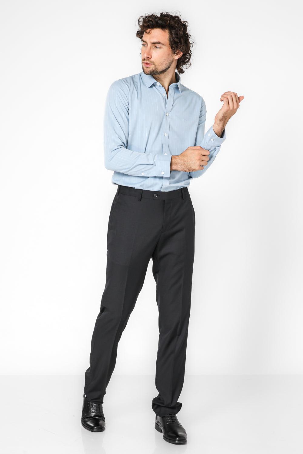 KENNETH COLE - מכופתרת פסים SLIM FIT בצבע SAGE - MASHBIR//365