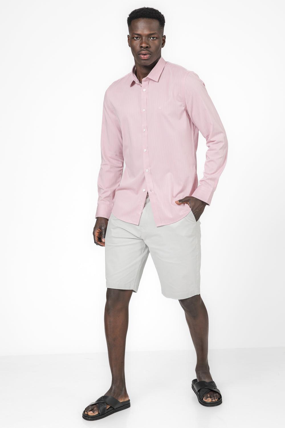 KENNETH COLE - מכופתרת פסים SLIM FIT בצבע ורוד - MASHBIR//365