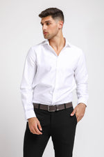 KENNETH COLE - מכופתרת JAQUARD בצבע לבן - MASHBIR//365