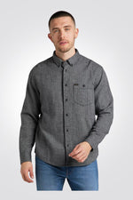 LEE - מכופתרת קלאסית אפור כהה - MASHBIR//365