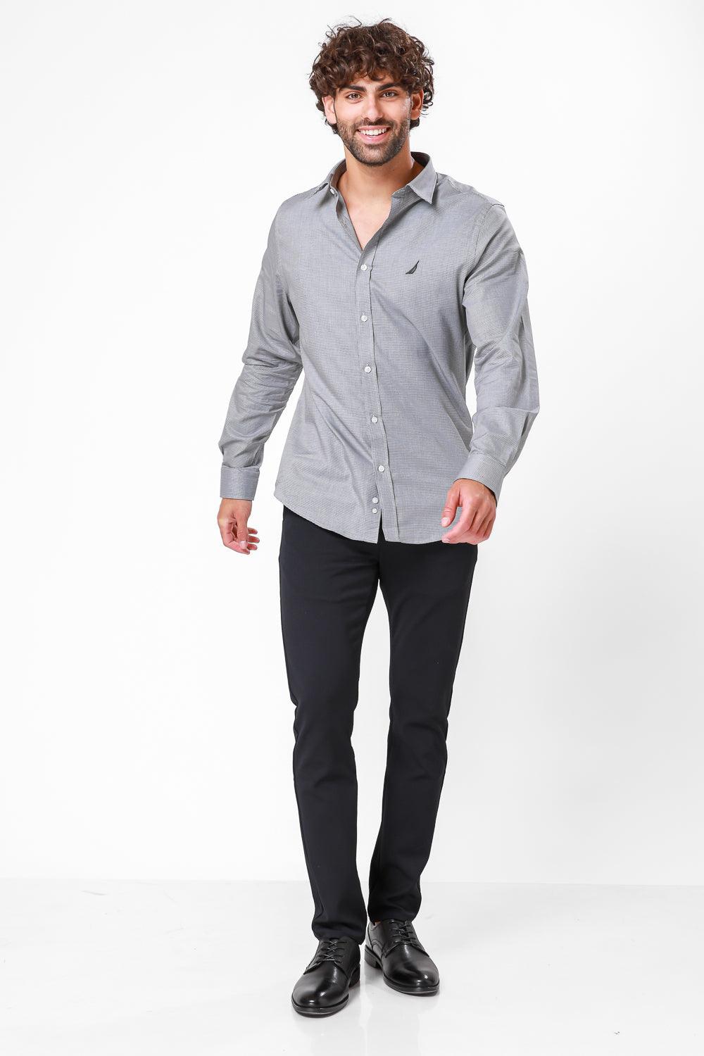 NAUTICA - מכופתרת טקסטורה שחור - MASHBIR//365