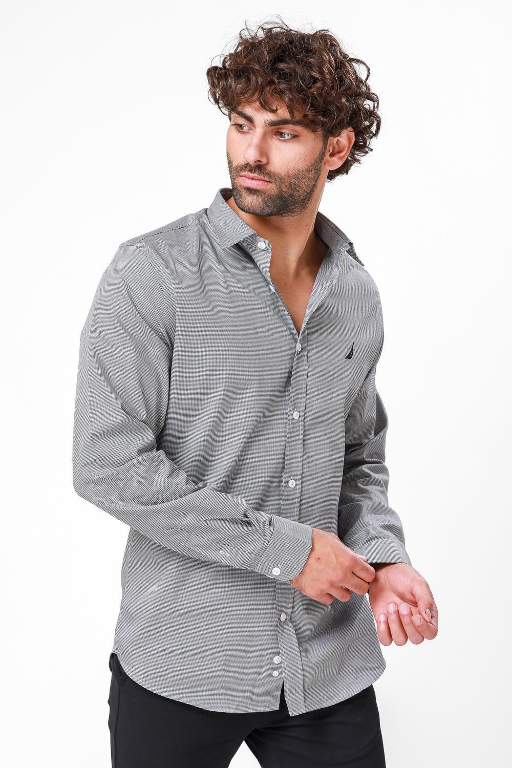 NAUTICA - מכופתרת טקסטורה שחור - MASHBIR//365