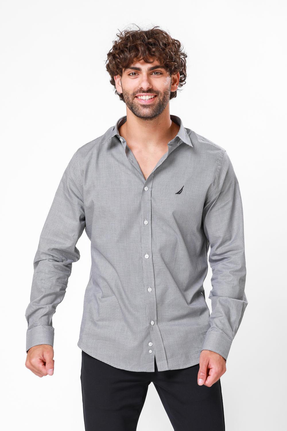 NAUTICA - מכופתרת טקסטורה שחור - MASHBIR//365