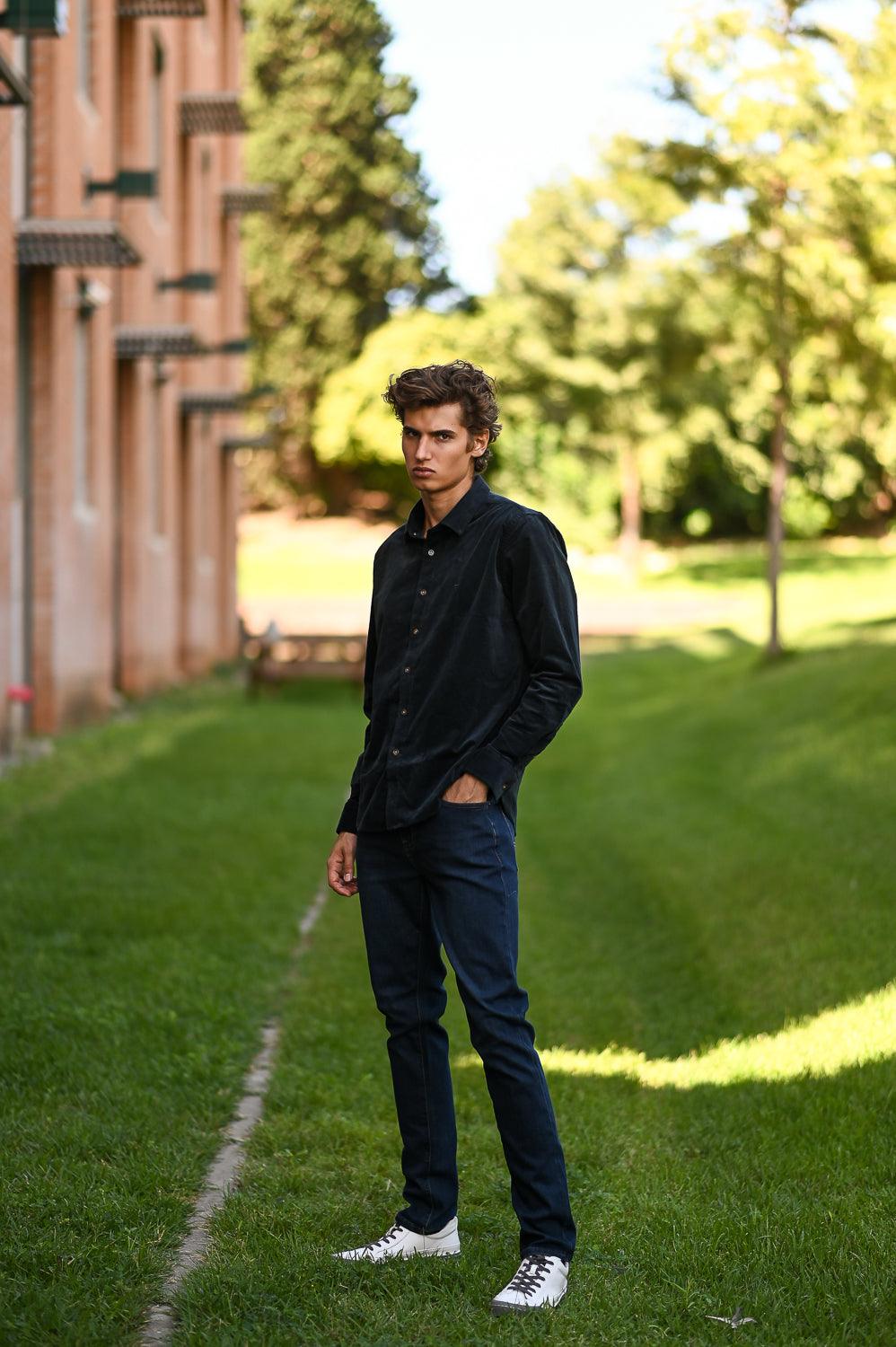 KENNETH COLE - מכופתרת קורדרוי בצבע כחול - MASHBIR//365