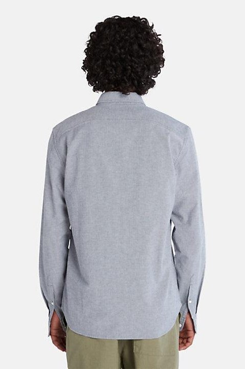 TIMBERLAND - מכופתרת עם לוגו בחזה בצבע תכלת - MASHBIR//365