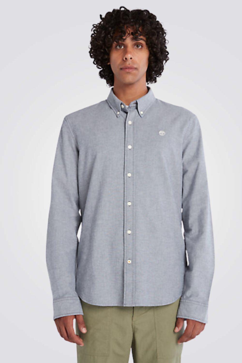 TIMBERLAND - מכופתרת עם לוגו בחזה בצבע תכלת - MASHBIR//365