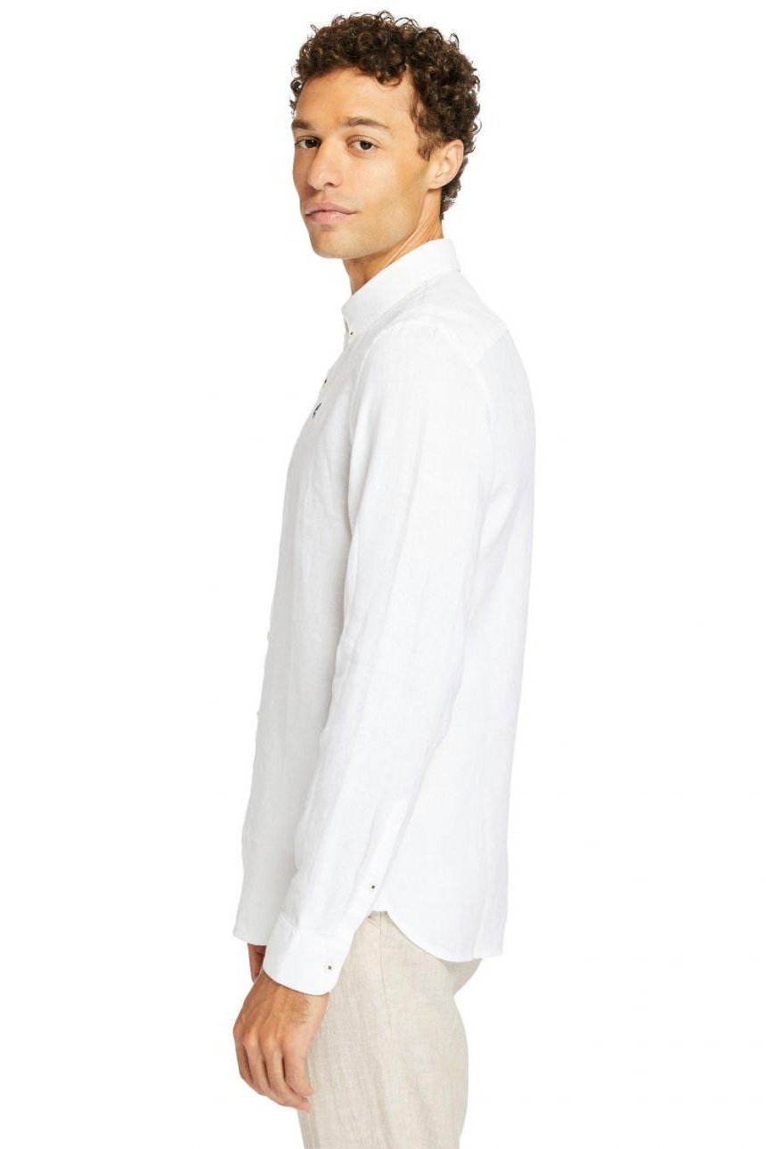 TIMBERLAND - מכופתרת MILL RIVER בצבע לבן עם לוגו רקום - MASHBIR//365