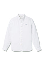 TIMBERLAND - מכופתרת MILL RIVER בצבע לבן עם לוגו רקום - MASHBIR//365