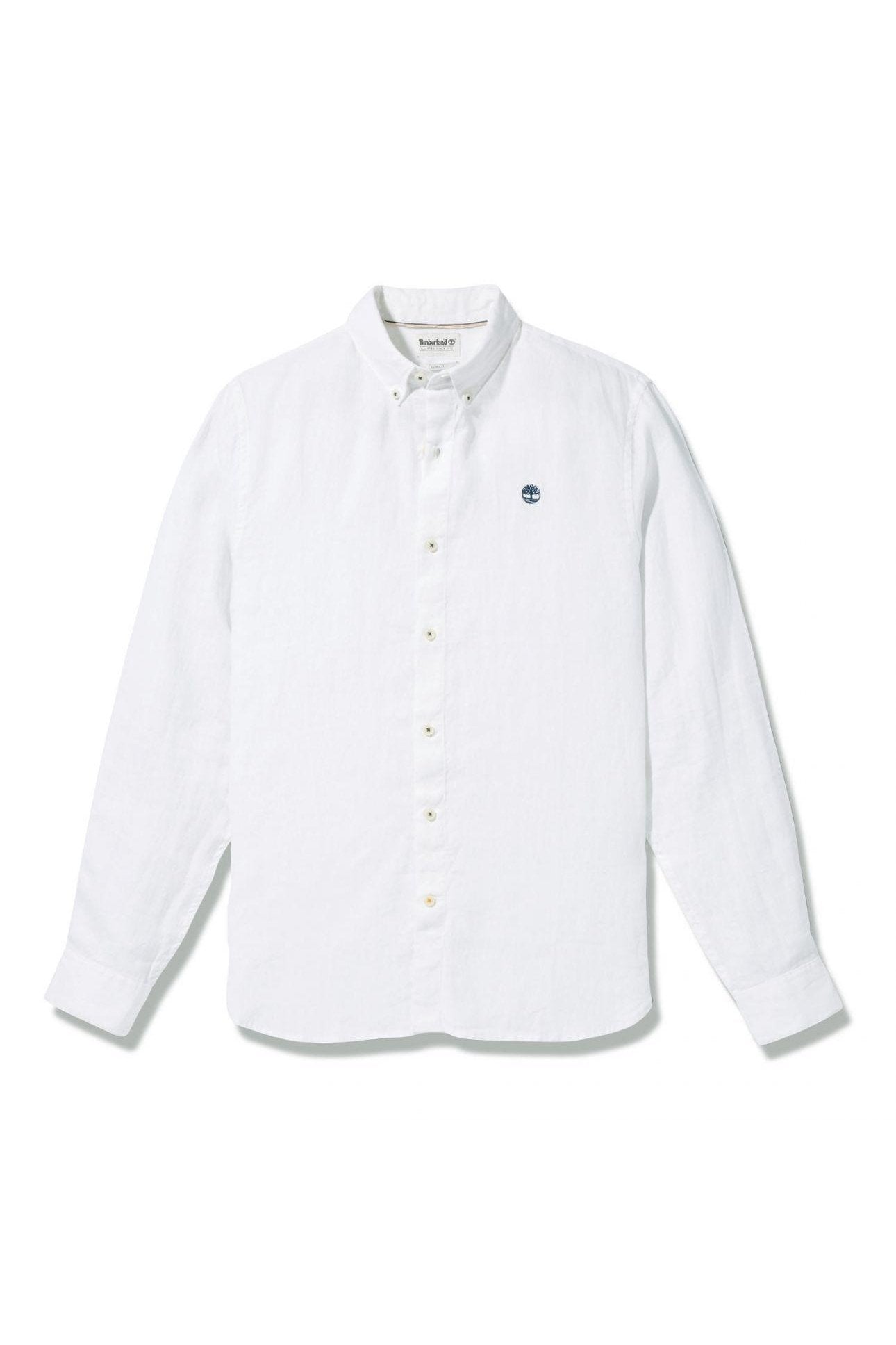 TIMBERLAND - מכופתרת MILL RIVER בצבע לבן עם לוגו רקום - MASHBIR//365