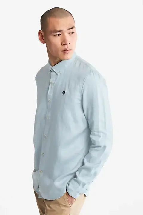 TIMBERLAND - מכופתרת MILL RIVER בצבע תכלת עם לוגו רקום - MASHBIR//365