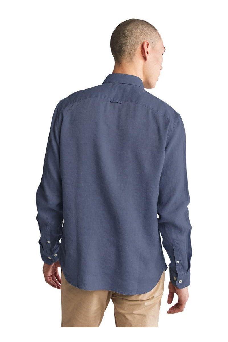 TIMBERLAND - מכופתרת MILL RIVER בצבע כחול עם לוגו רקום - MASHBIR//365