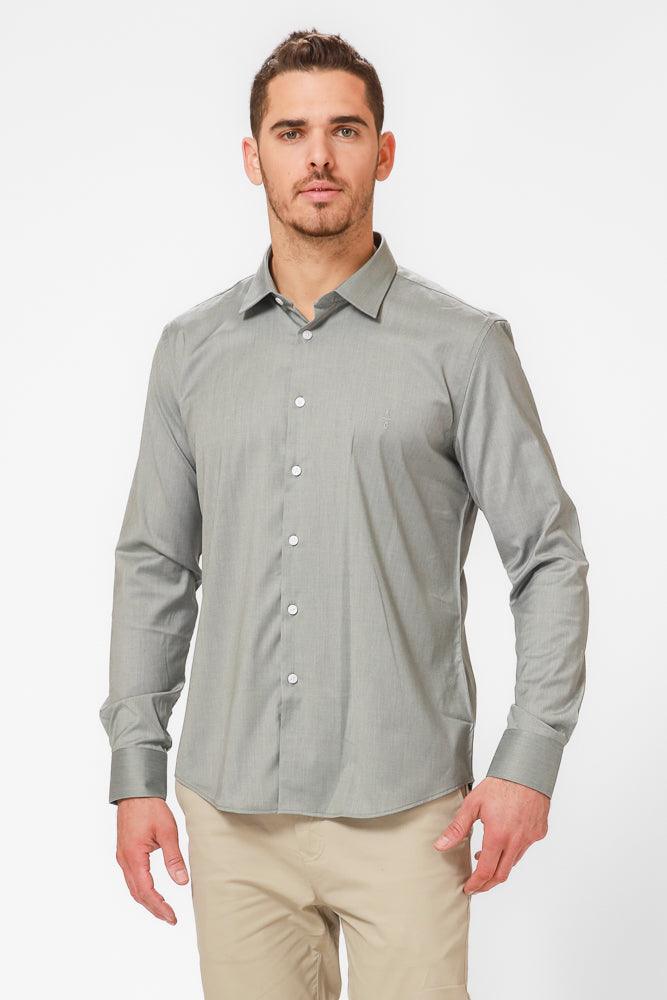 KENNETH COLE - מכופתרת מלאנג' בצבע אפור - MASHBIR//365