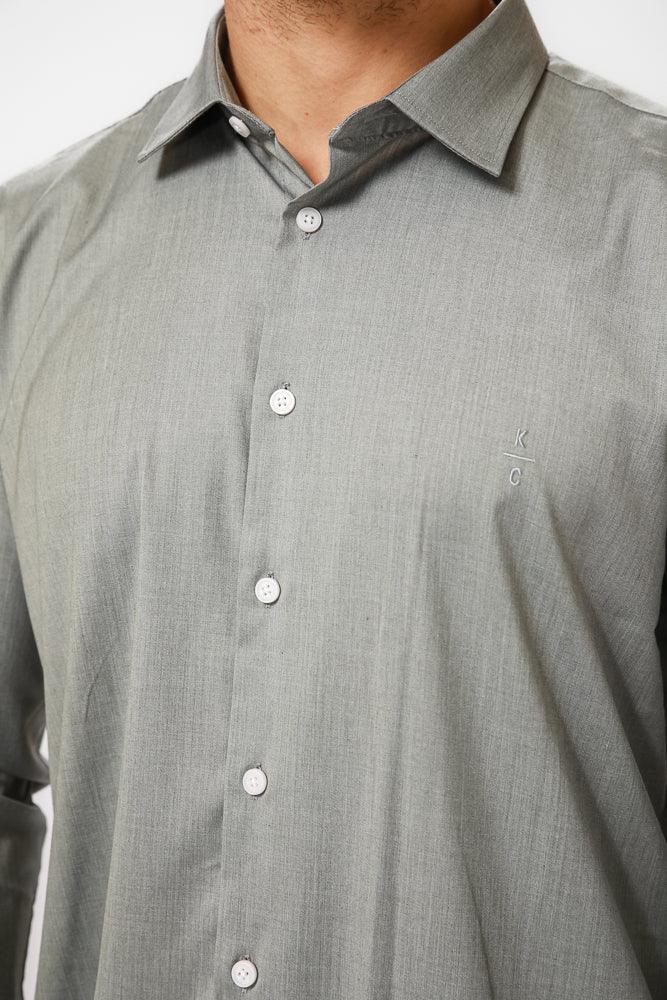 KENNETH COLE - מכופתרת מלאנג' בצבע אפור - MASHBIR//365