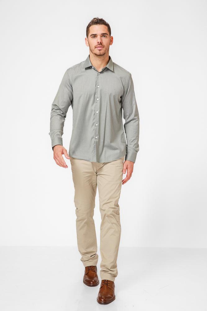 KENNETH COLE - מכופתרת מלאנג' בצבע אפור - MASHBIR//365