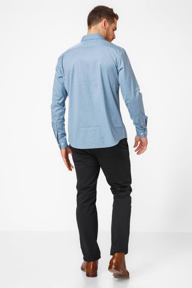 KENNETH COLE - מכופתרת מלאנג' בצבע תכלת - MASHBIR//365