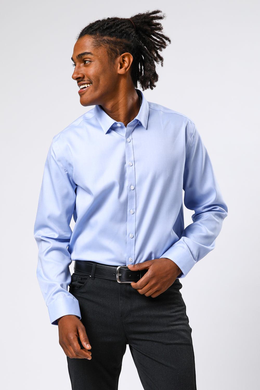 KENNETH COLE - מכופתרת NON IRON כחול בהיר - MASHBIR//365