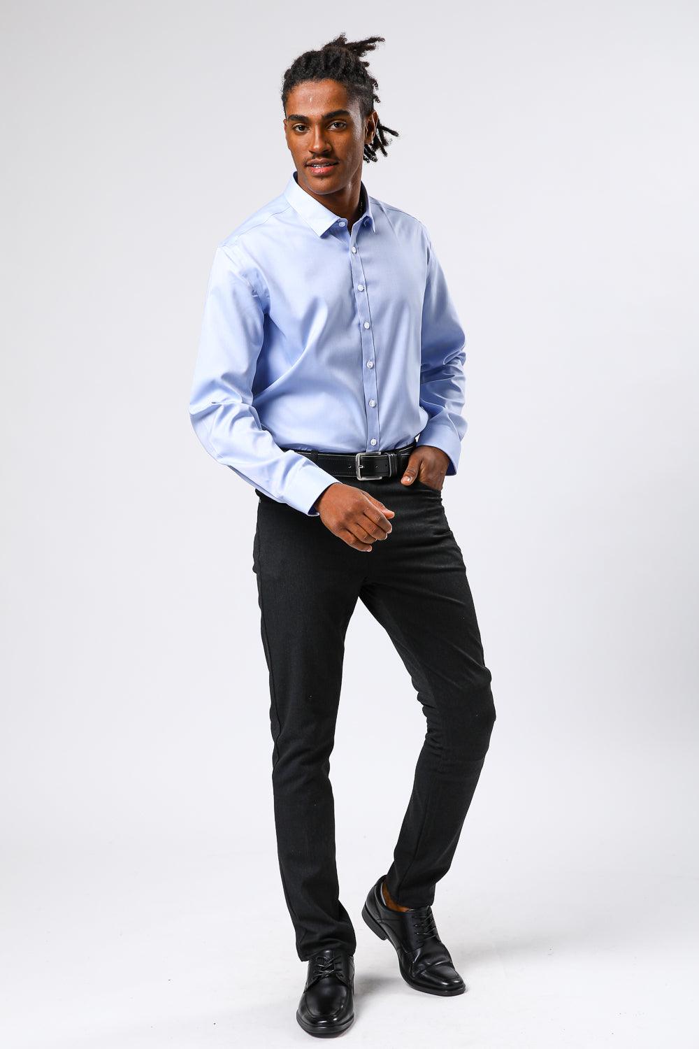 KENNETH COLE - מכופתרת NON IRON כחול בהיר - MASHBIR//365