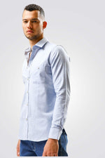 KENNETH COLE - מכופתרת ORGANIC COTTON תכלת - MASHBIR//365