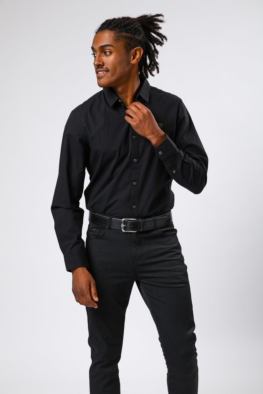 TIMBERLAND - מכופתרת POP SOLID שחור - MASHBIR//365