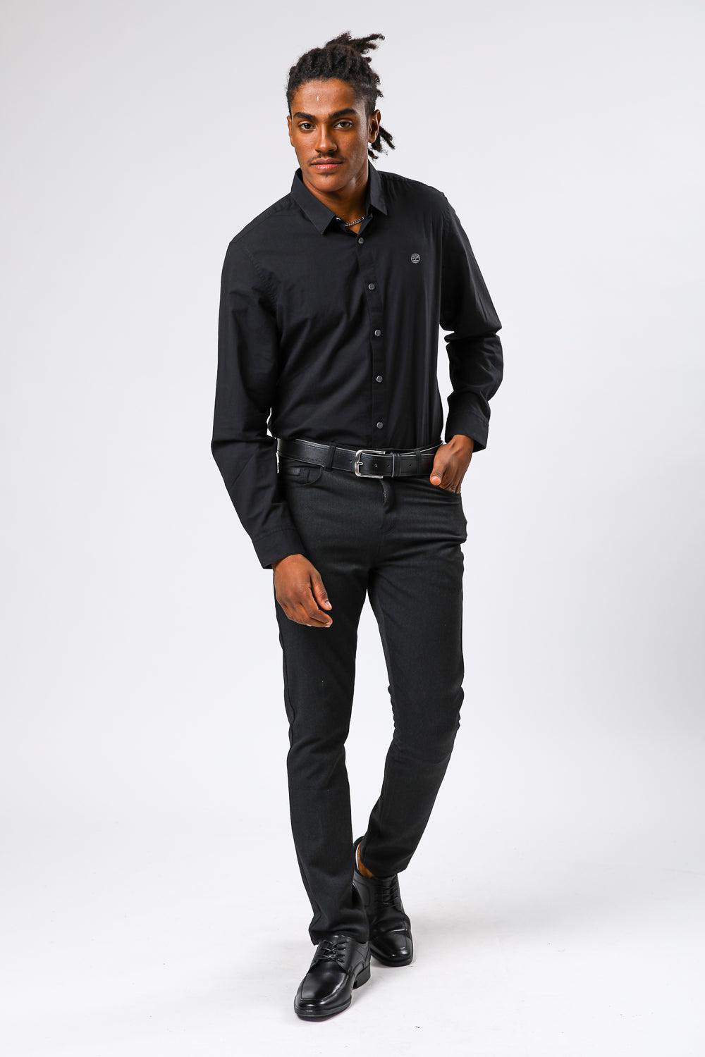 TIMBERLAND - מכופתרת POP SOLID שחור - MASHBIR//365