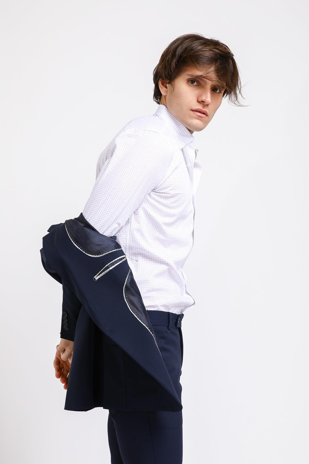 KENNETH COLE - מכופתרת PRINTED בצבע לבן - MASHBIR//365