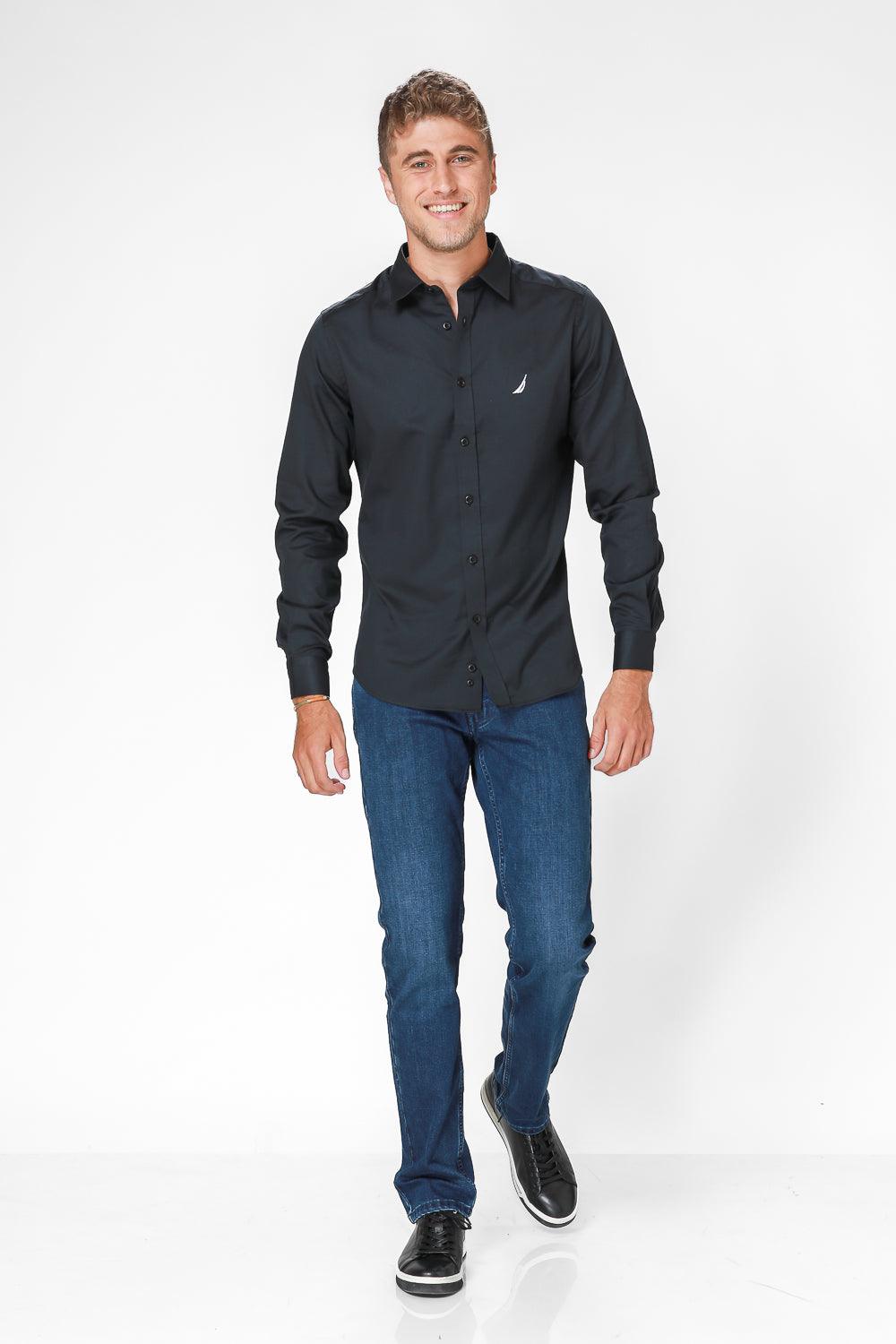NAUTICA - מכופתרת REGULAR FIT שחור - MASHBIR//365