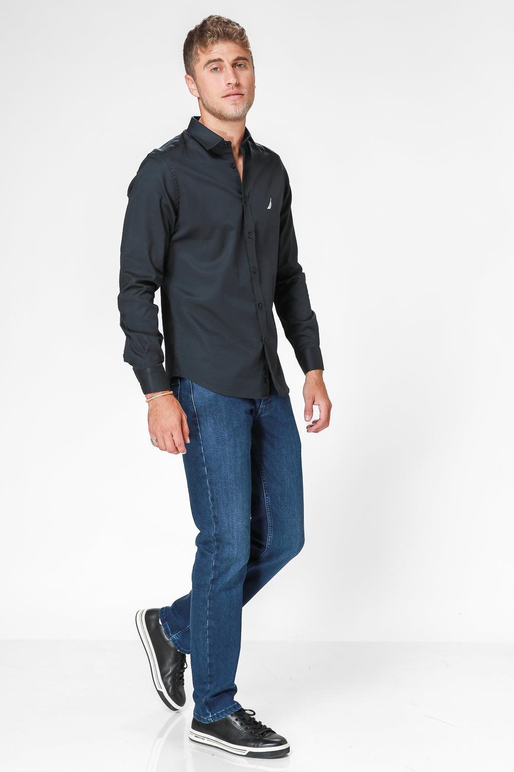 NAUTICA - מכופתרת REGULAR FIT שחור - MASHBIR//365