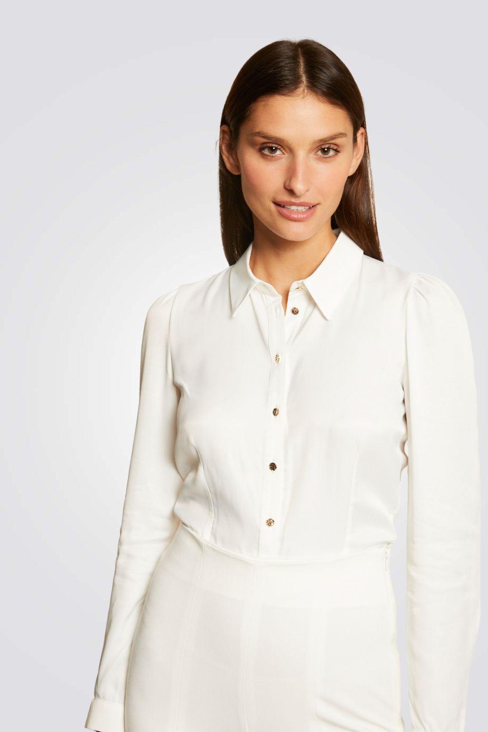 MORGAN - מכופתרת סאטן בצבע אוף וויט - MASHBIR//365