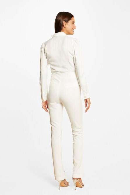 MORGAN - מכופתרת סאטן בצבע אוף וויט - MASHBIR//365