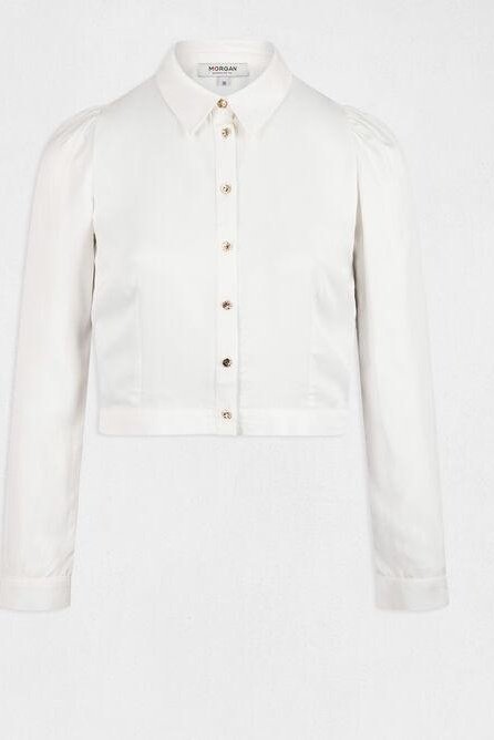 MORGAN - מכופתרת סאטן בצבע אוף וויט - MASHBIR//365