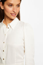 MORGAN - מכופתרת סאטן בצבע אוף וויט - MASHBIR//365