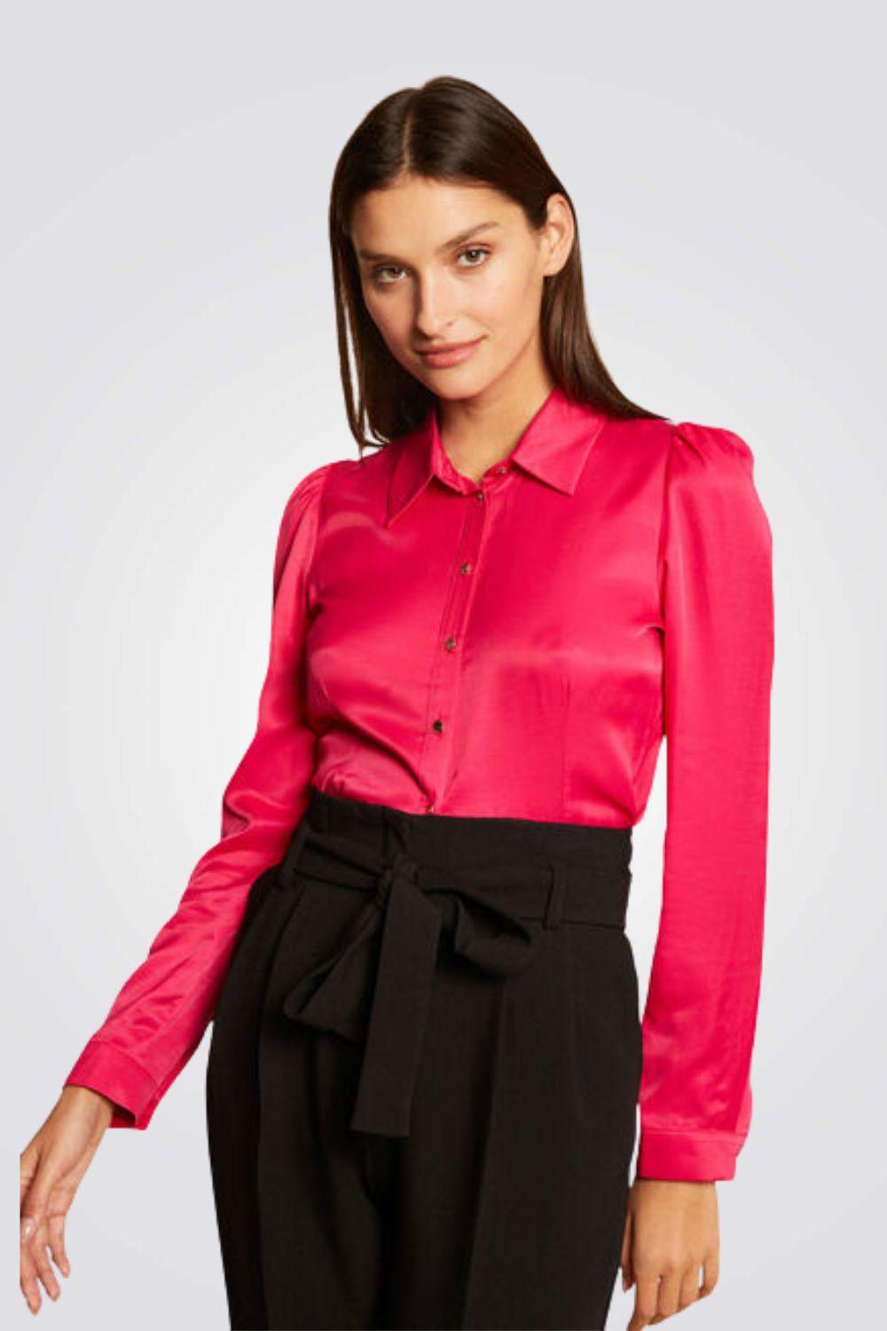 MORGAN - מכופתרת סאטן בצבע פטל - MASHBIR//365