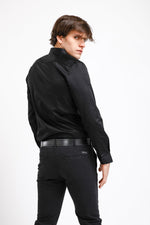 KENNETH COLE - מכופתרת סאטן שחורה - MASHBIR//365